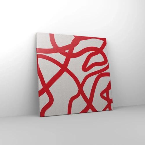 Canvas picture - Red on White - 40x40 cm