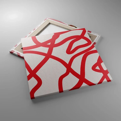 Canvas picture - Red on White - 50x50 cm