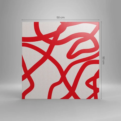 Canvas picture - Red on White - 50x50 cm