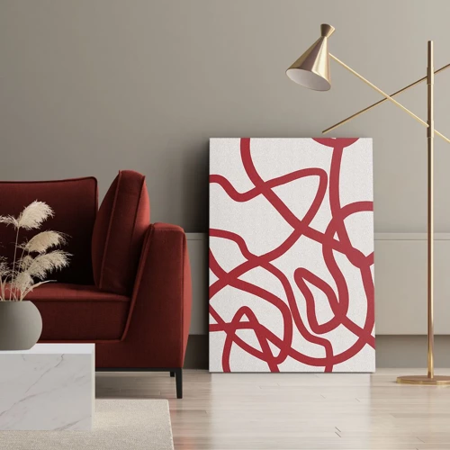 Canvas picture - Red on White - 55x100 cm