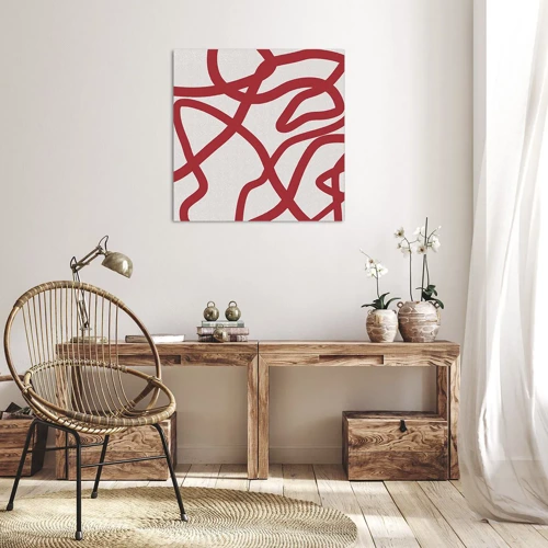 Canvas picture - Red on White - 60x60 cm
