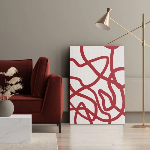 Canvas picture - Red on White - 65x120 cm