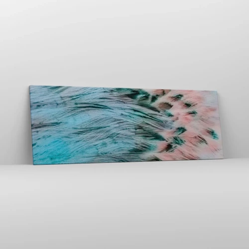 Canvas picture - Sapphire and Pink Feathers - 140x50 cm