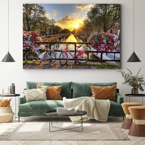 Canvas picture - Spring Morning in Amsterdam - 70x50 cm