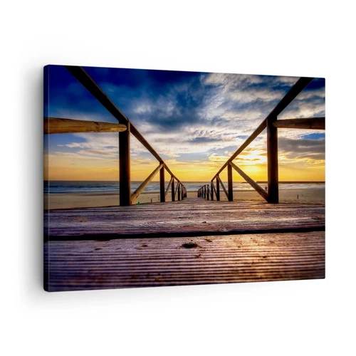 Canvas picture - Straight to a Quiet Beach at Sunset - 70x50 cm