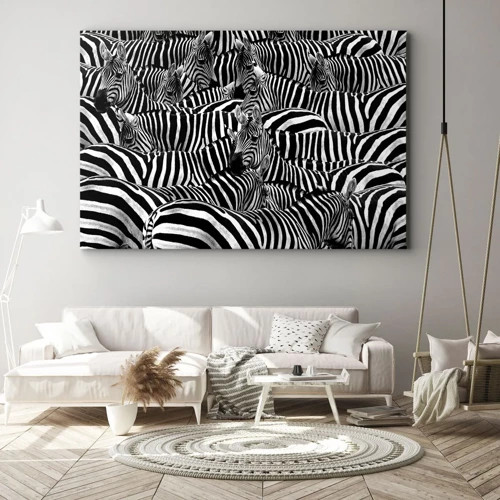 Canvas picture - Striped Group Portrait  - 70x50 cm