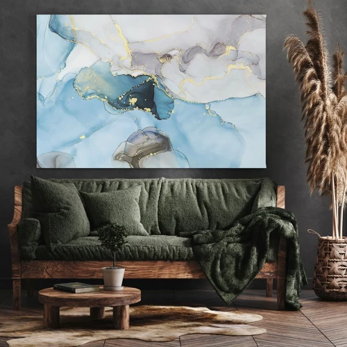 Canvas picture - Study in Grey and  Turquoise Encounter - 70x50 cm