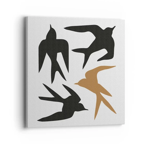 Canvas picture - Swallows at Play - 40x40 cm