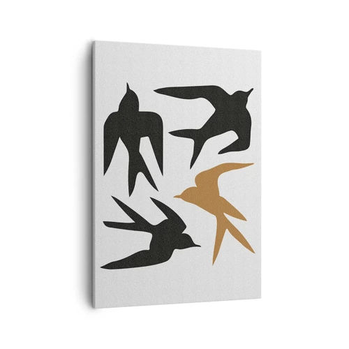 Canvas picture - Swallows at Play - 50x70 cm