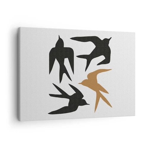 Canvas picture - Swallows at Play - 70x50 cm
