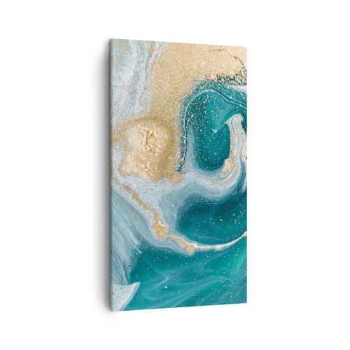 Canvas picture - Swirl of Gold and Turquiose - 45x80 cm