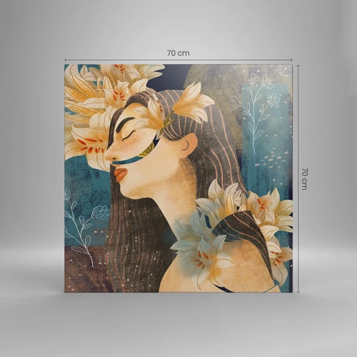 Canvas picture - Tale of a Queen with Lillies - 70x70 cm