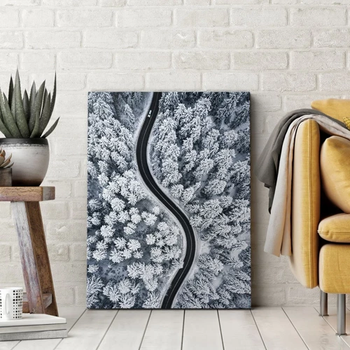 Canvas picture - Through Wintery Forest - 45x80 cm