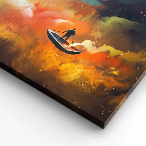 Canvas picture - Through the Galaxy in a Boat - 45x80 cm