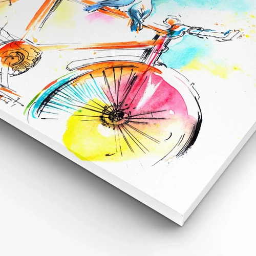 Canvas picture - Together on a Bike - 70x50 cm