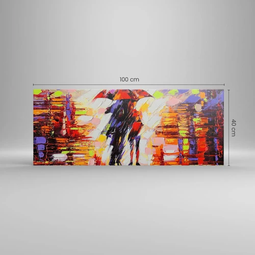 Canvas picture - Together through Night and Rain - 100x40 cm