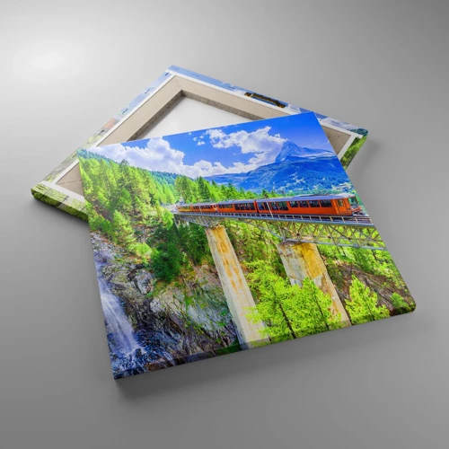 Canvas picture - Train Through the Alps - 40x40 cm