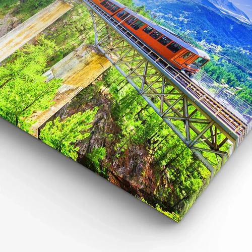 Canvas picture - Train Through the Alps - 50x50 cm