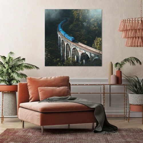 Canvas picture - Train through Nature - 30x30 cm