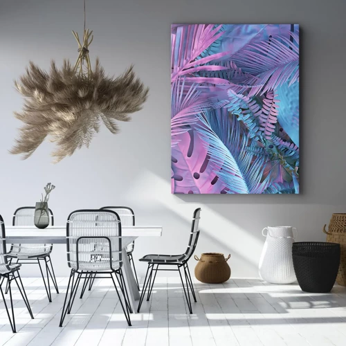 Canvas picture - Tropics in Pink and Blue - 45x80 cm