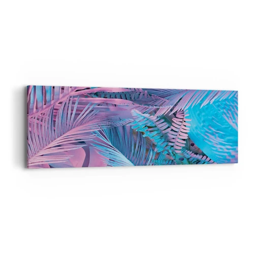 Canvas picture - Tropics in Pink and Blue - 90x30 cm