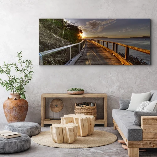 Canvas picture - Walking towards the Sun - 100x40 cm