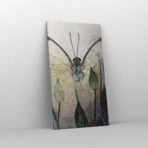 Canvas picture - When a Butterfly is Swinging on the Grass - 45x80 cm