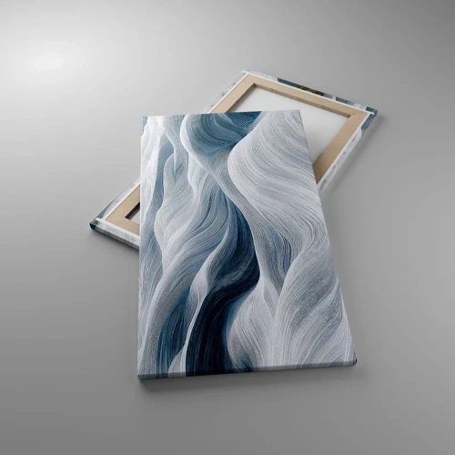 Canvas picture - White and Blue Waves - 45x80 cm