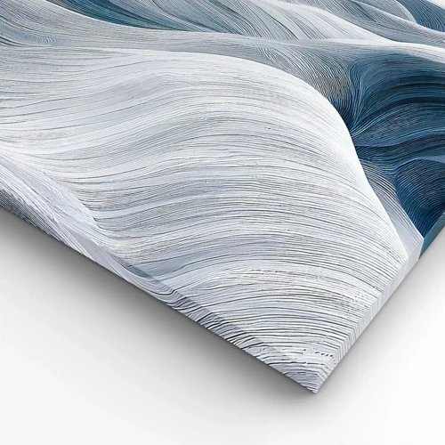 Canvas picture - White and Blue Waves - 45x80 cm