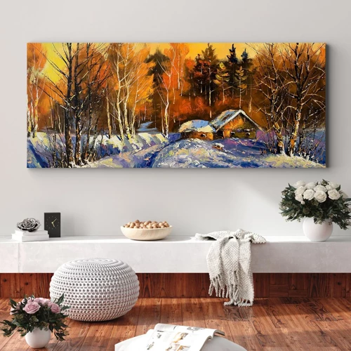 Canvas picture - Winter Impression in the Sun - 120x50 cm