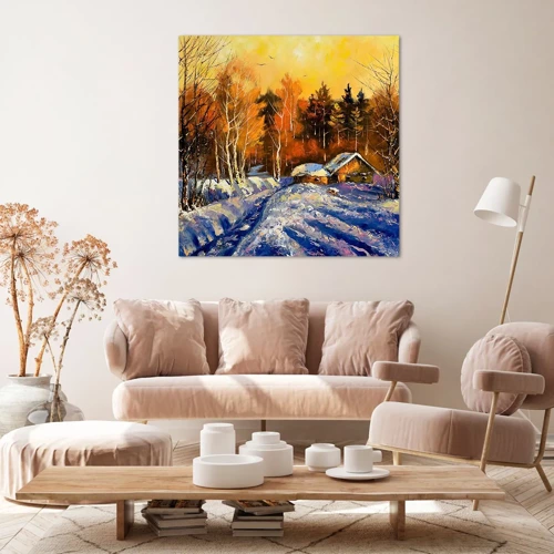 Canvas picture - Winter Impression in the Sun - 70x70 cm