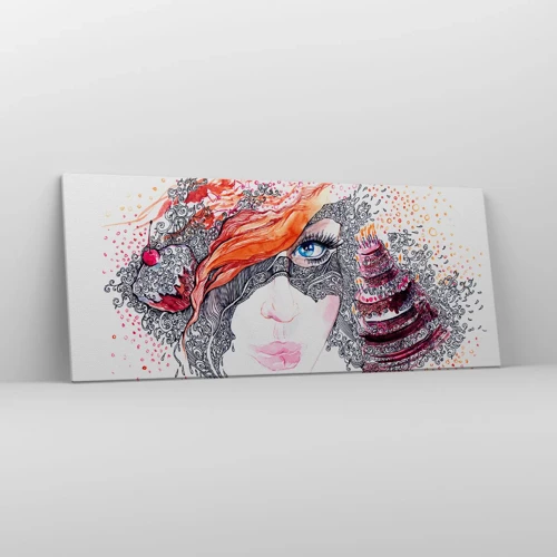 Canvas picture - With Her everyday Is Holiday - 120x50 cm