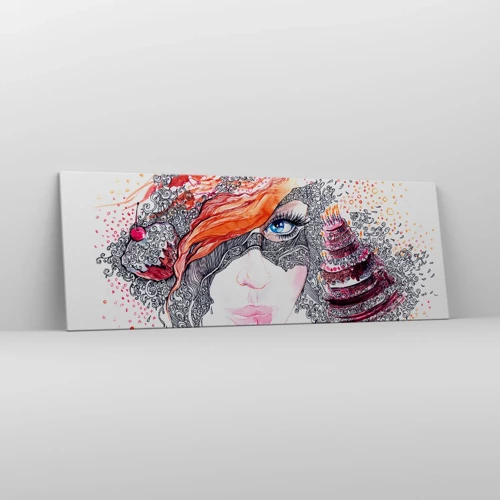 Canvas picture - With Her everyday Is Holiday - 140x50 cm