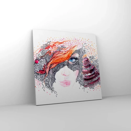 Canvas picture - With Her everyday Is Holiday - 60x60 cm