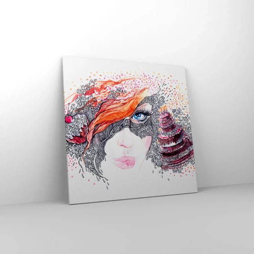 Canvas picture - With Her everyday Is Holiday - 70x70 cm