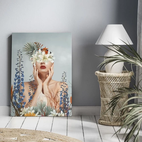 Canvas picture - Woman – Flower - 50x70 cm