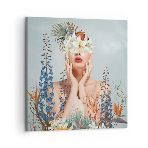Canvas picture - Woman – Flower - 60x60 cm