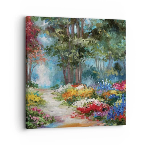 Canvas picture - Wood Garden, Flowery Forest - 30x30 cm