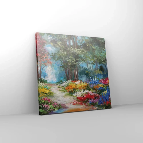 Canvas picture - Wood Garden, Flowery Forest - 30x30 cm
