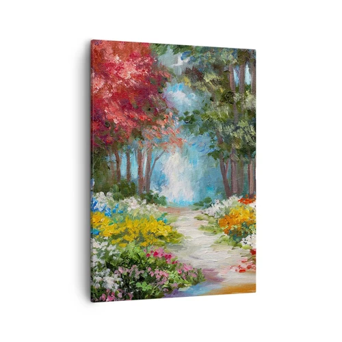 Canvas picture - Wood Garden, Flowery Forest - 50x70 cm