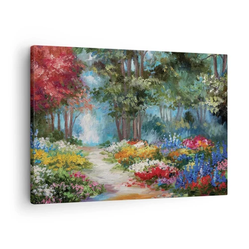 Canvas picture - Wood Garden, Flowery Forest - 70x50 cm