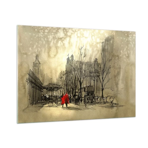 Glass picture - A Date in London Fog - 100x70 cm