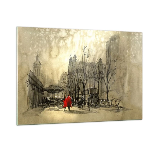 Glass picture - A Date in London Fog - 120x80 cm