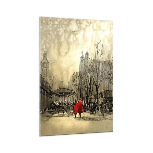 Glass picture - A Date in London Fog - 70x100 cm