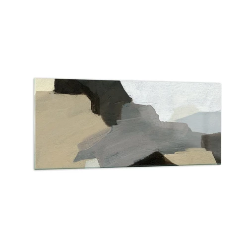Glass picture - Abstract: Crossroads of Grey - 120x50 cm
