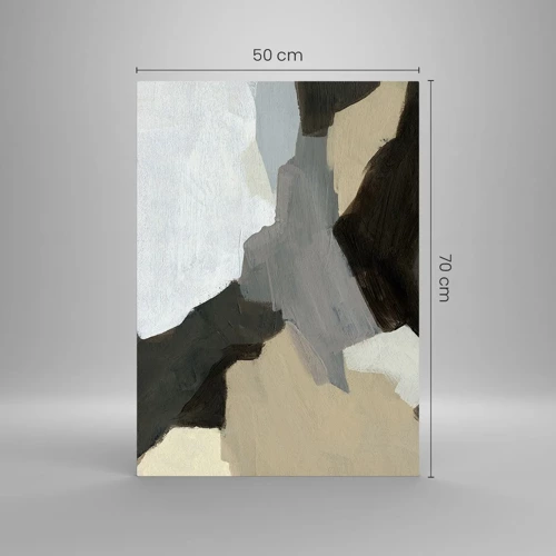 Glass picture - Abstract: Crossroads of Grey - 50x70 cm