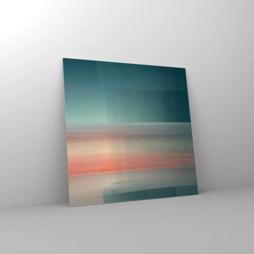 Glass picture - Abstract: Light Waves - 30x30 cm