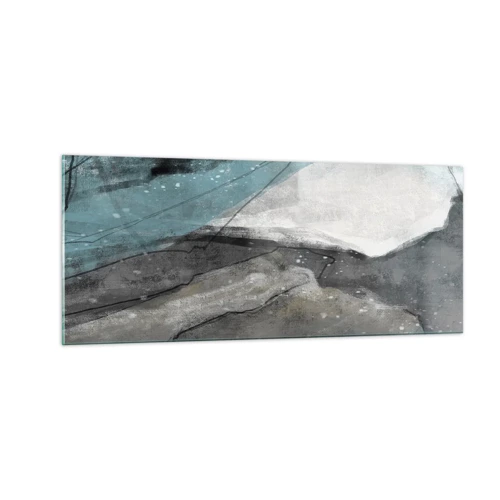 Glass picture - Abstract: Rocks and Ice - 100x40 cm
