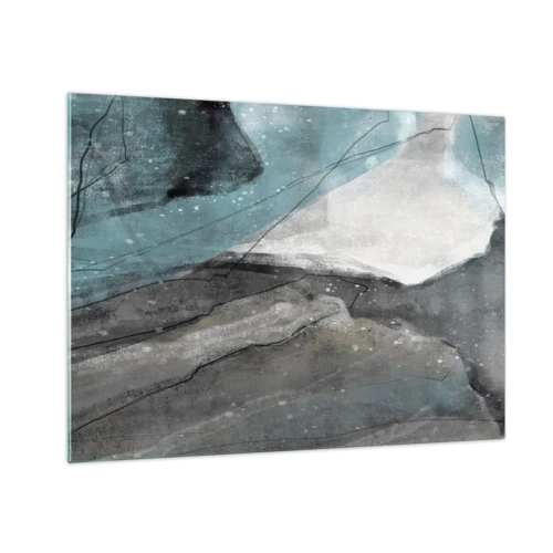 Glass picture - Abstract: Rocks and Ice - 70x50 cm