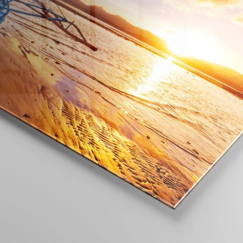 Glass picture - After a Long Day, Stretching on the Sand - 100x40 cm